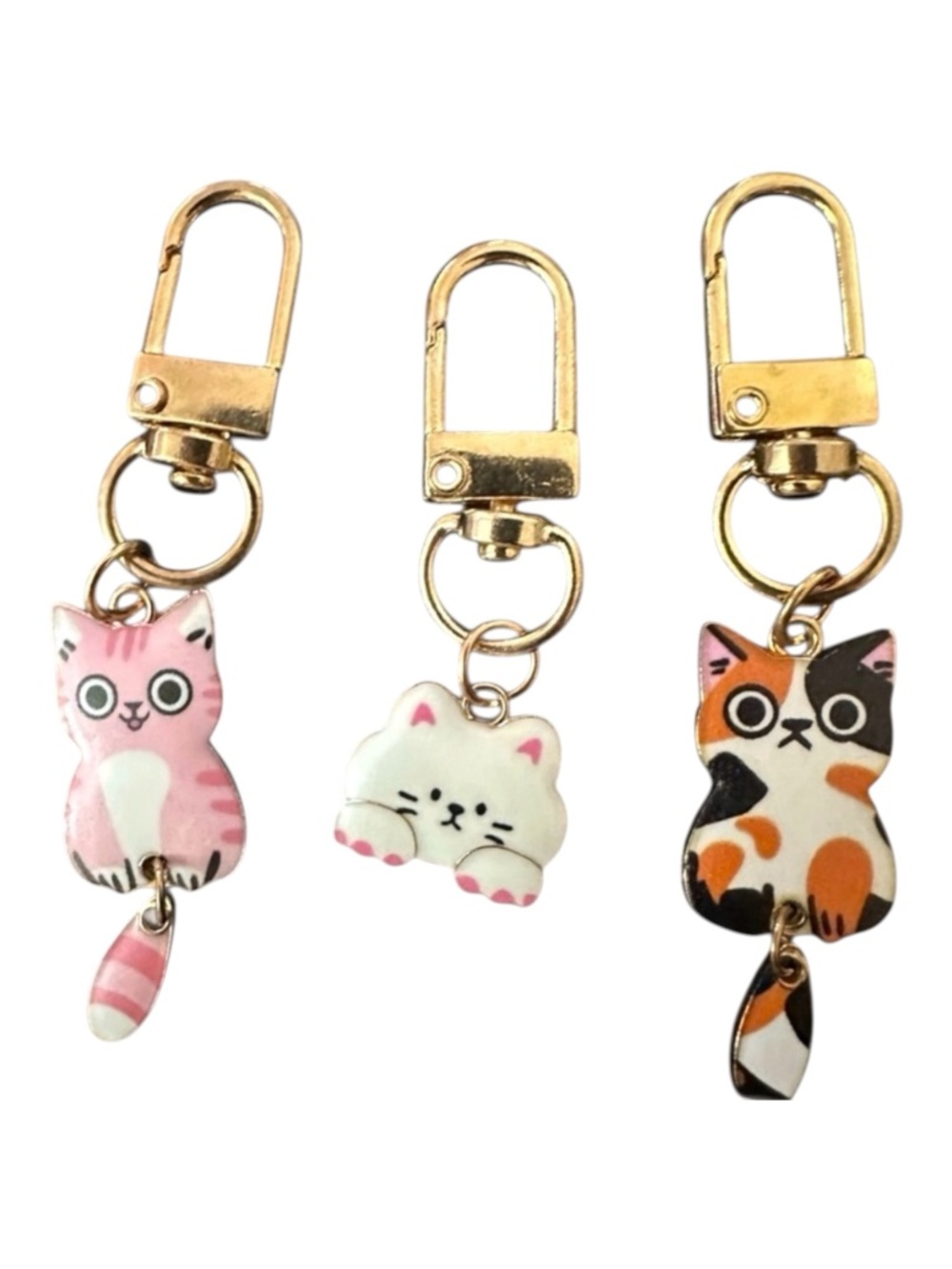 Cat Keychain & Bag Charm 3 Piece  Set NWT Bag Accessory for Cat Lovers |